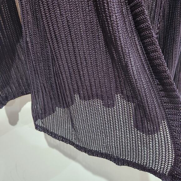 Joie De Vivre Womens Black Chevron Knit Open Cardigan Size XL Whimsygoth Layers - Picture 3 of 8